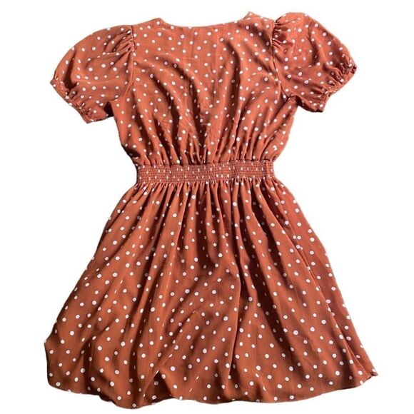 Madewell Smocked-Waist Mini Dress Inkspot Dots Large - Picture 3 of 6